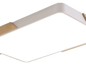 Luminaria Plafon Led 48w Grande 66x44 Nordico Madera Y Metal