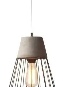 Luminaria Colgante Vintage Industrial Cemento. Filamento - Imagen 2