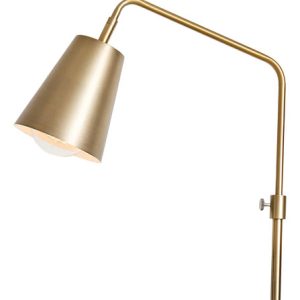 Luminaria Lampara De Pie Portatil Bronce Dorado Ajustable - Imagen 2