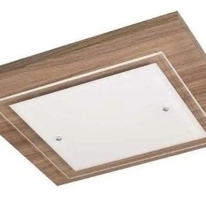 Plafon Techo Madera Y Vidrio Para 3 Lamparas 37x37 Ext O Emb - Imagen 3