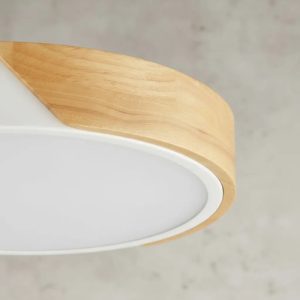 Luminaria Plafón Led Madera Y Metal De Techo Nórdico 18w - Imagen 7