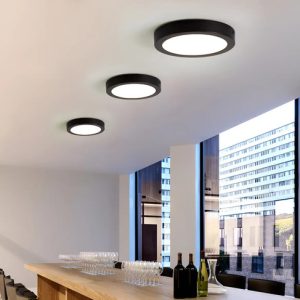 Luminaria Plafon Panel Led 12w Color Negro Redondo - Imagen 6