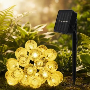 Guirnalda Guía De Luces Globo Solar Jardín Exterior 30 Led - Imagen 10