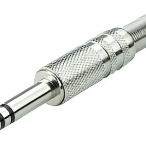 Plug Ficha 1/4 Stereo Macho Metalico Con Resorte Cable Audio - Imagen 1