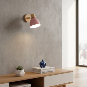 Luminaria Aplique De Pared Madera Spot Direccionable E27 - Imagen 3