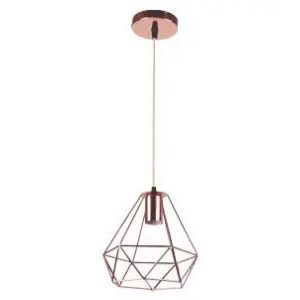 Luminaria Colgante Jaula Hexagonal Cobre Vintage Retro - Imagen 2