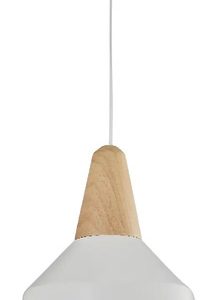 Luminaria Colgante Nordico Madera Y Metal Color Blanco - Imagen 1