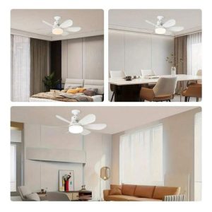 Ventilador Rosca E27 Portalamparas Con Luz Led Control Techo - Imagen 2