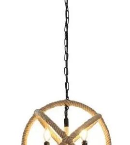 Luminaria Colgante Cuerda Soga Átomo 3 Luces Rustico Vintage - Imagen 1