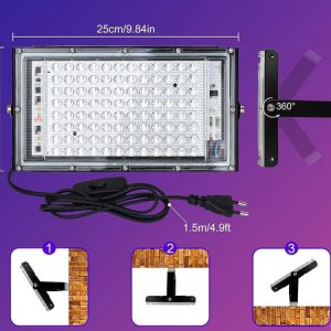 Reflector Led Uv Luz Negra Fluor Neón Fiesta 90w Violeta - Imagen 5
