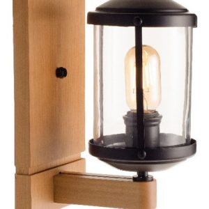 Luminaria Aplique De Pared En Madera, Vidrio Y Metal - Imagen 1