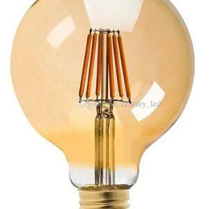 Lámpara Globo Led 8w Ambar Multifilamento G95 Vintage Retro - Imagen 2