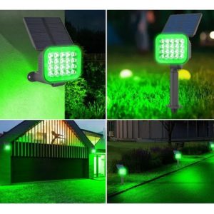Kit X2 Pincho Farol Solar De Jardín Led Luz Verde - Imagen 10