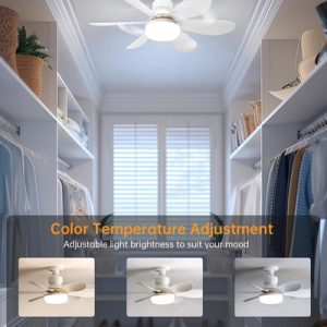 Ventilador Portalamparas E27 Con Luz Led Y Control Techo - Imagen 7