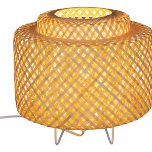 Luminaria De Mesa Estilo Portatil Rustico Bambú Kesia - Imagen 2