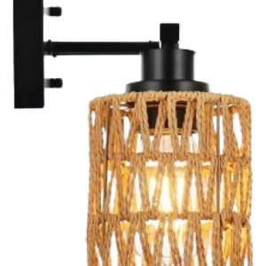 Luminaria Aplique De Pared Con Cuerda Para Lampara E27 - Imagen 2