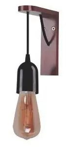 Aplique En Madera Vintage Retro Con Lámpara 40w Filamento - Imagen 1