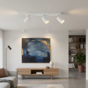 Luminaria Spot Triple Aplique De Pared Techo Cilindro Blanco - Imagen 2