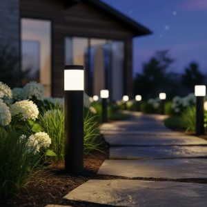 Luminaria Led Poste 50cm De Jardin Metal Exterior Luz Calida - Imagen 2