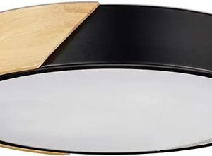 Luminaria Plafón Led Madera Y Metal De Techo 18w Nórdico - Imagen 1