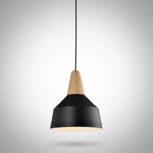 Luminaria Colgante Nordico Madera Y Metal - Imagen 3