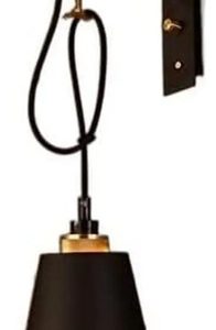 Luminaria Aplique De Pared Con Colgante Metal Vintage Dorado