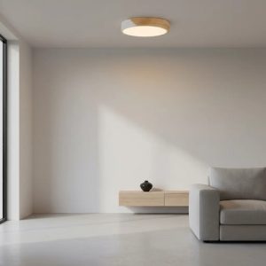 Luminaria Plafón Led Madera Y Metal De Techo Nórdico 18w - Imagen 3