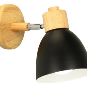 Luminaria Aplique De Pared Madera Spot Direccionable E27 - Imagen 2