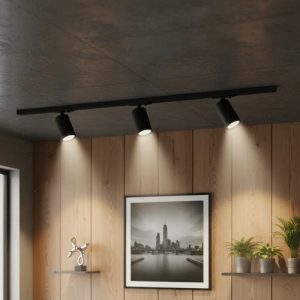 Luminaria Riel 1 Metro Con 3 Spot Led 9w C/u Luz Neutra Negro - Imagen 6