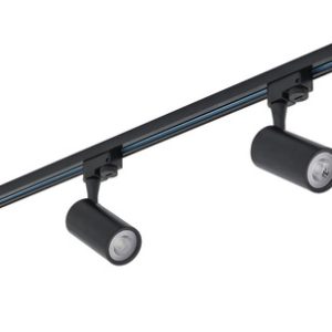 Luminaria Riel 1 Metro Con 3 Spot Led 9w C/u Luz Neutra Negro - Imagen 1