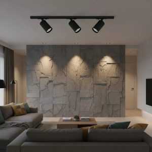 Luminaria Riel 1 Metro Con 3 Spot Led 9w C/u Luz Neutra Negro - Imagen 2